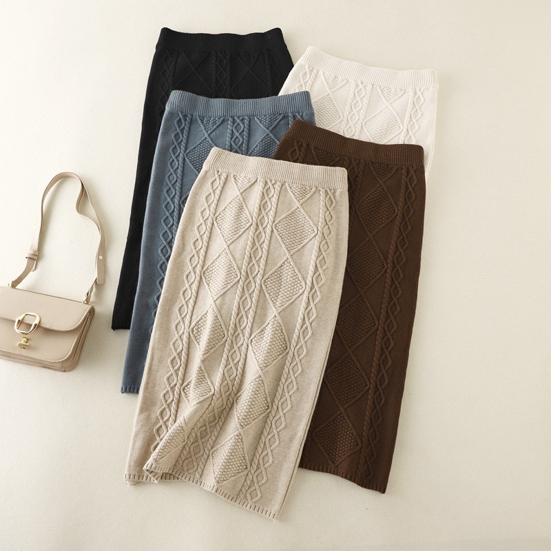  Ʈ Thicken Knitted Skirt   ܿ..